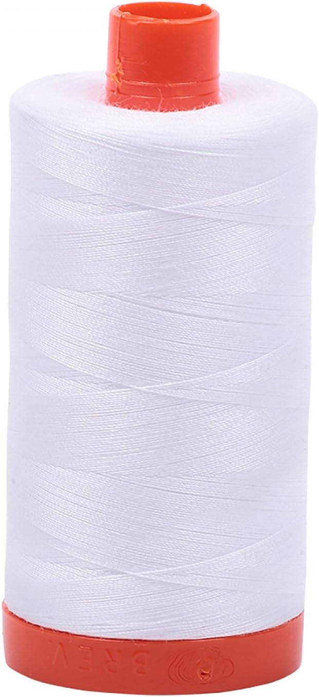 AURIFIL Cotton Mako 50wt Thread 2 Large Spools: White + Baby Pink (2024+2423)
