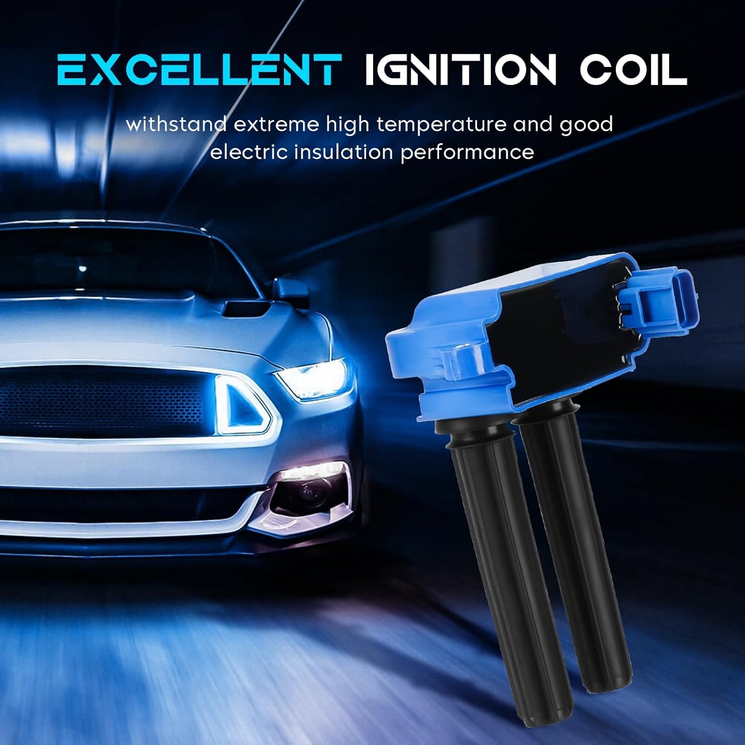 Blue Set of 8 Ignition Coil Pack Compatible with Dodge Challenger Charger Durango Magnum, Chrysler 300 Aspen, Jeep Grand Cherokee Commander, Ram 1500 2500 3500 Replace UF504 5C1569 CUF504