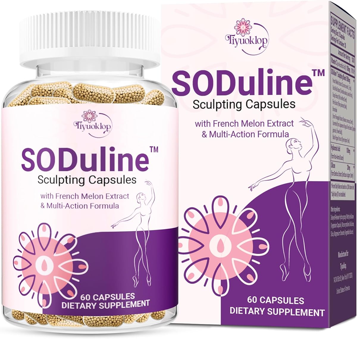 Anti Cellulite Supplement, SODuline™ Sculpting Capsules with French Melon SOD & Phyto Beadlets, Cellulite Reduces, Cellulite Remover for Legs, Skin Smoothing & Thighs, Collagen Supplements, 60 Caps