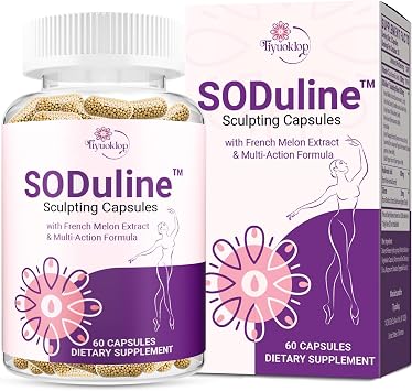 Anti Cellulite Supplement, SODulineTM Sculpting Capsules with French Melon SOD & Phyto Beadlets, Cellulite Reduces, Cellulite Remover for Legs, Skin Smoothing & Thighs, Collagen Supplements, 60 Caps