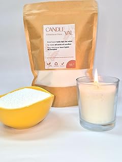 CANDLEVAL Acido estearico para Hacer Velas. Estearina para hacer velas aromaticas caseras Aditivo endurecedor fabricacion velas en casa candle making.100% vegetal Fabricado en España. 300 GR