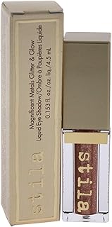 Stila Magnificent Metals - Sombra de ojos líquida con purpurina y brillo, 4,5 ml, color oro rosa