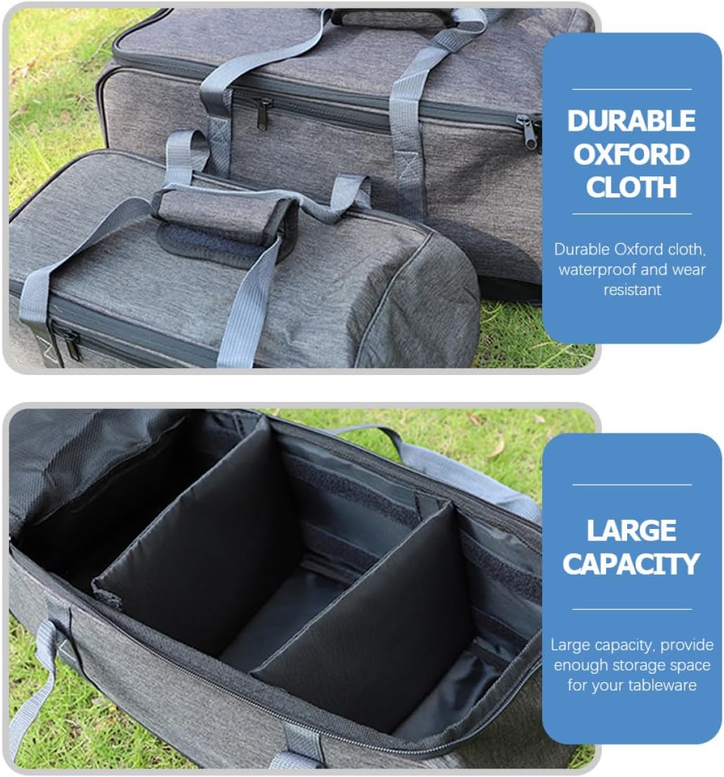 Camping Cookware Storage Bag Multifunctional Oxford Cloth Power Supply Case for Stove and Pot Container Outdoor Kitchen Organizer for Hiking and Camping