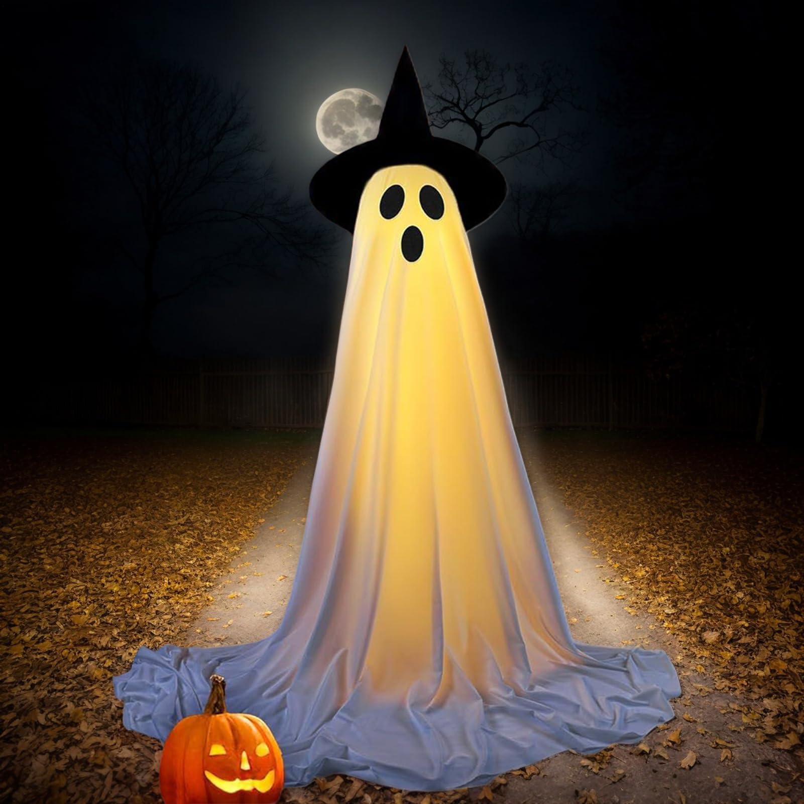 Fantasma Illuminato Forniture Per Feste Di Halloween Inquietanti Con | Fantasma Luminoso Da Esterno Con LED A Stringa Luminosa Per Feste Festival Portici Giardini E Prato