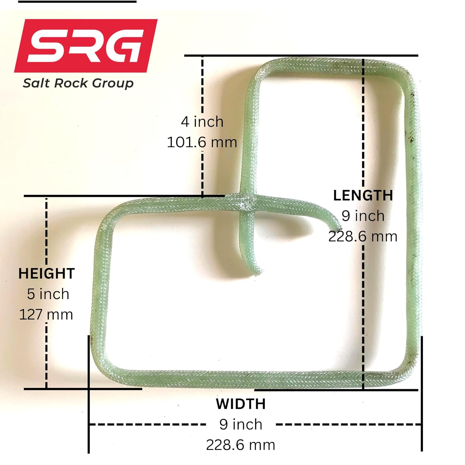10 Pieces - #3 (3/8"",10mm)9"" x 9"" Inside Corner Strirrup - SRG - Salt Rock Group Fiberglass Rebar, natural