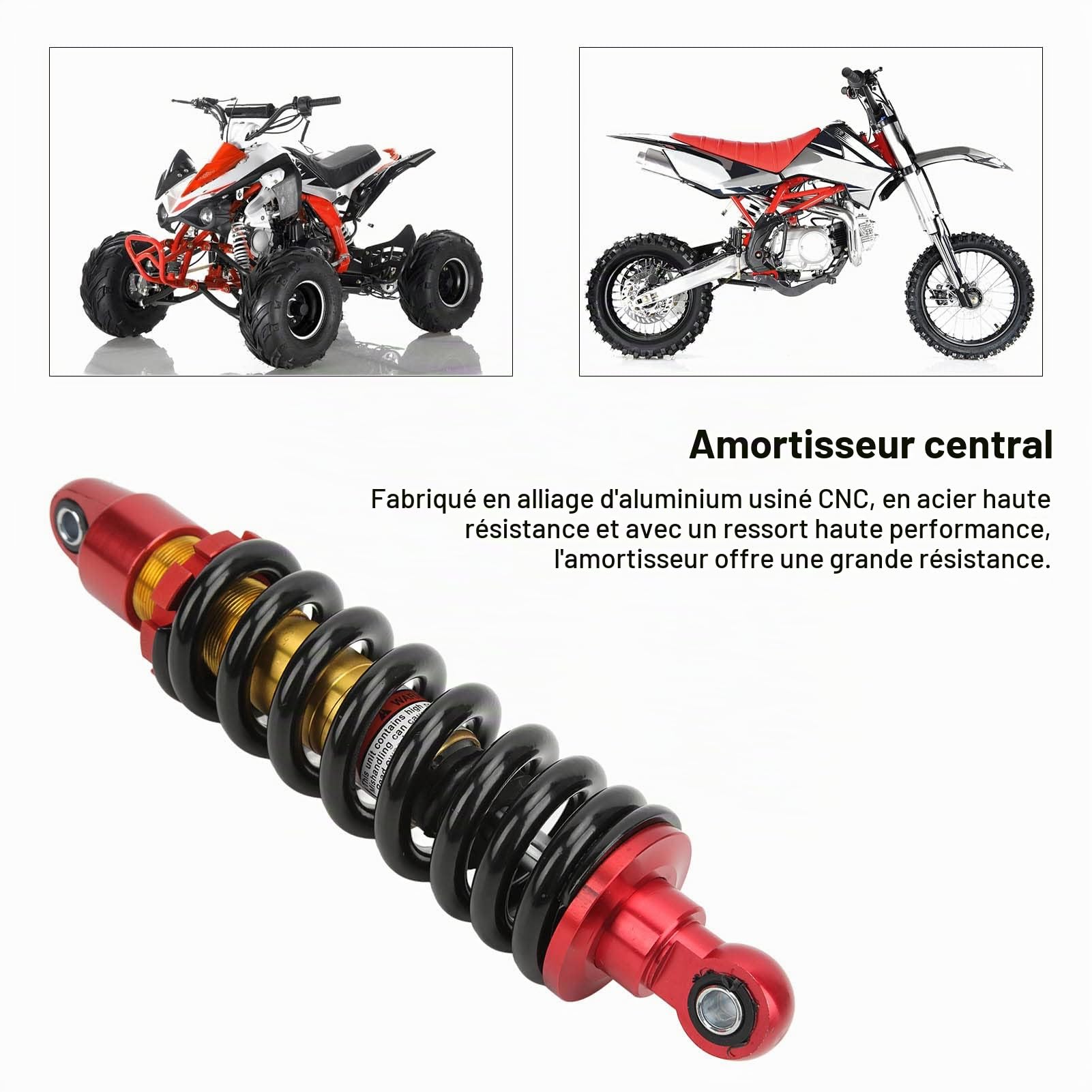 Amortisseur Moto 295mm Amortisseur Suspension Arrière Moto Pour Dirt Pit Bike ATV QUAD Go Kart