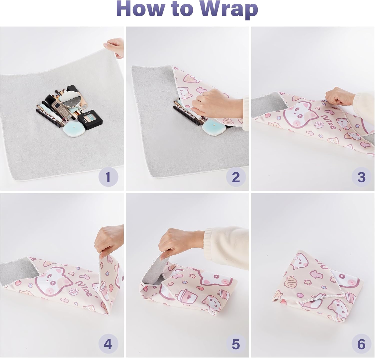 Walking Way Self-Adhesive Magic Cloth Makeup Bag, Magic Pocket Lazy Makeup Bag, Foldable Cosmetic Pouch, Portable Lens Protective Wrap, Stylish Travel Organizer for Beauty, Travel, Gifts & Daily image 3