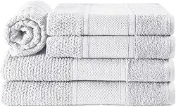 Jogo de Toalha Completo 5 Peças, Toalhas de Banho, Rosto e Piso, 100% Algodão, Gramatura 400g/m², Hipoalergênico, Macio e Absorvente (Branco)