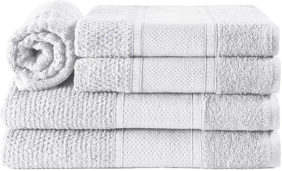 Jogo de Toalha Completo 5 Peças, Toalhas de Banho, Rosto e Piso, 100% Algodão, Gramatura 400g/m², Hipoalergênico, Macio e Absorvente (Branco)