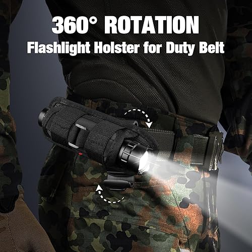 Miniatura 3 de ULTRAFIRE Linterna táctica con funda para cinturón de servicio, linterna de policía de 1000 lúmenes altos con funda para cinturón, linterna de