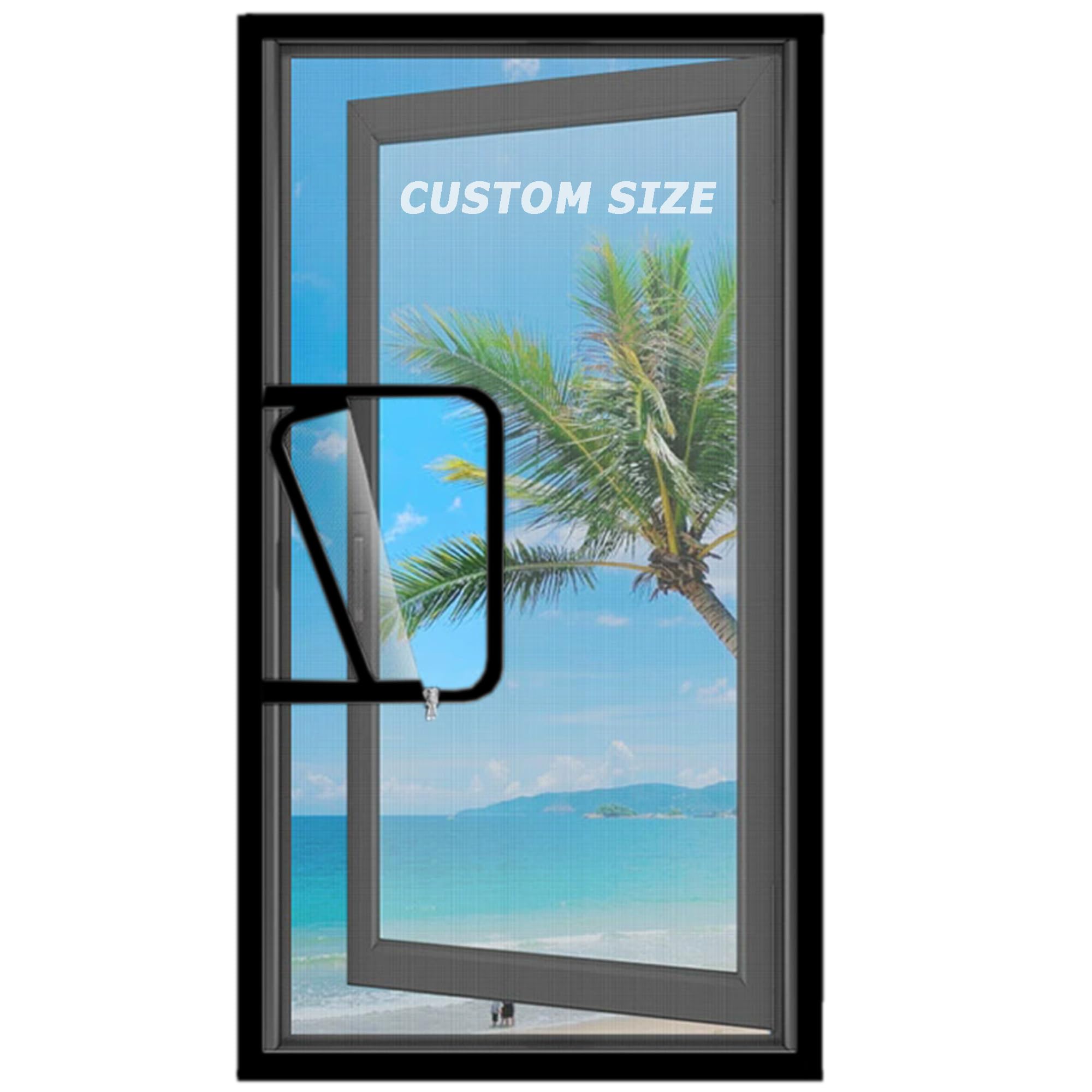 Custom Size Anti-Mosquito Insect Window Mesh with Zipper, Self-Adhesive Cat Protection Window Guard Net Kitty Pet Anti-escape Balcony Safety Mesh Netting
