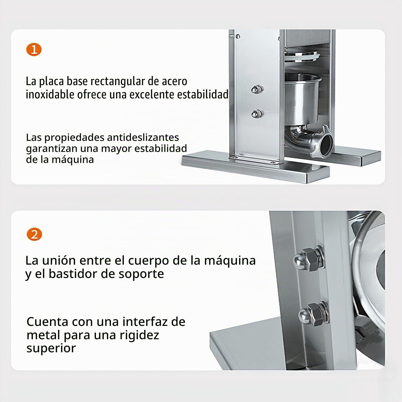 Maquina De Embutir Chorizos, Embutidora De Chorizos De Acero Inoxidable, Vertical Embutidora Electrica, Con 3 Tubos De Relleno, Capacidad De 2 L, Para Restaurante Hogar Cocina