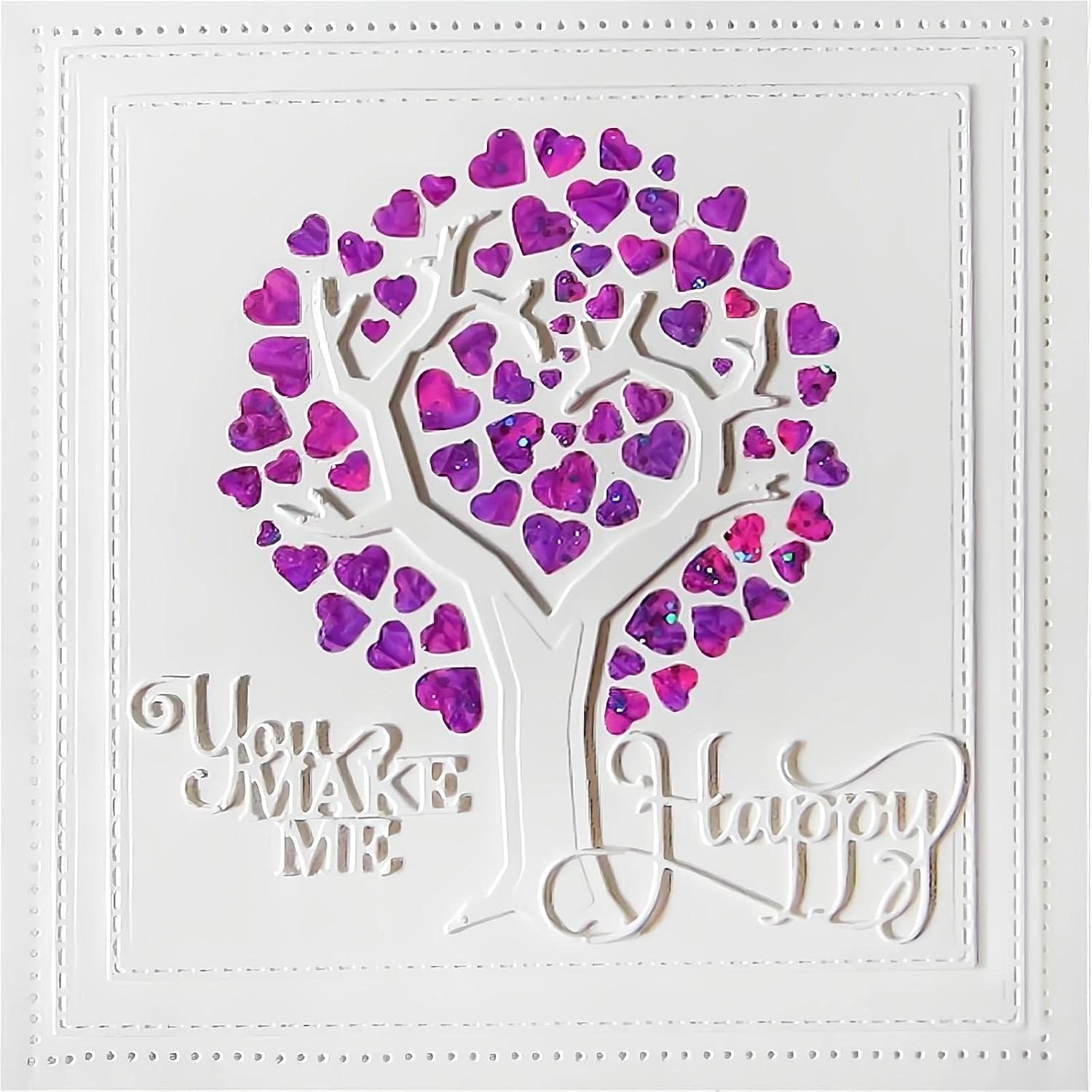 You Make ME Happy Words Phrases Cutting Dies Alphabet Letters Metal Cutting Dies for DIY Decorative Embossing Photo Album Card Making, Scrapbooking Supplies