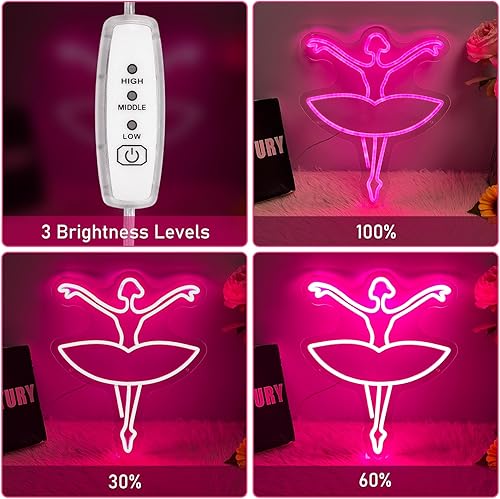 Miniatura 4 de Letrero de neón con texto en inglés "Let's Dance Girl" con texto en inglés "Let's Dancing", luz LED de neón para decoración de pared, letrero