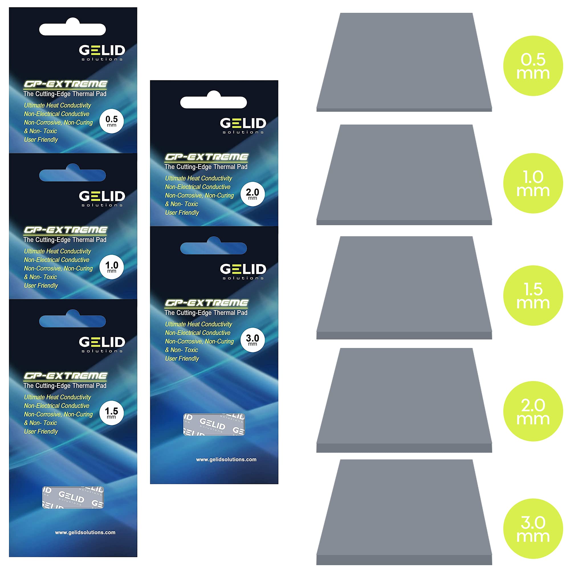 Gelid Solutions GP-Extreme 80x40x3.0mm (2pcs)-Pads Thermiques 12W-Excellente Conduction Thermique-Comble les Espaces Idéal Installation Facile