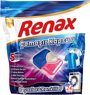 RENAX Çamaşır Kapsülü Beyazlar ve Renkliler 24'lü