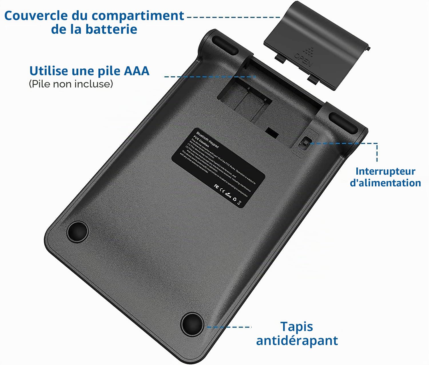 【Version Améliorée】 Pavé Numérique Bluetooth, Clavier Numérique Externe sans Fil Portable à 22 Touches pour Ordinateur Portable, Tablette, PC, Ordinateur de Bureau et Plus