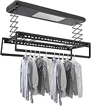 Drying Rack Tower Clothesline Bathtub Clothesline Space Saving Mini Clothesline Narrow Clothes Airer Electric Ceiling Mount Dryer(Black)