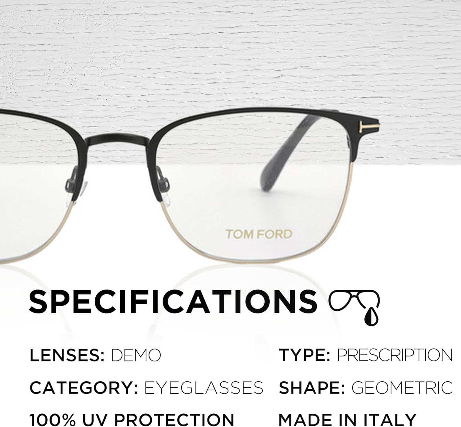 Tom Ford FT5453 Square Shape Eyeglass Frame With Luxury Eyewear Kit - Image 4