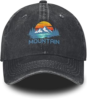 Printed Baseball Cap Adjustable Vintage Washed Distressed Denim Trucker Hat for Women Men