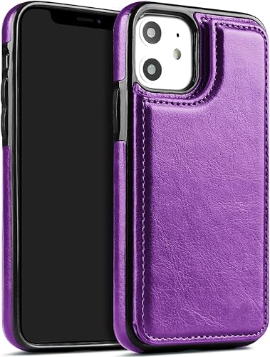 Miniatura 8 de Funda para iPhone 11, piel de primera calidad para iPhone XR, tarjetero a prueba de golpes, funda protectora para Apple iPhone 11 (6.1 pulgadas)
