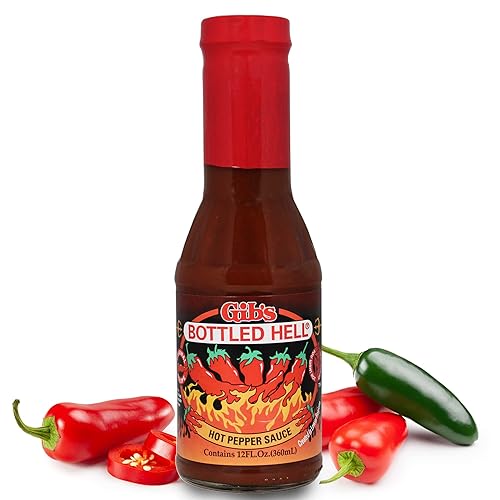 Bottled Hell Salsa de pimiento picante - Original  Receta distintiva de 12 onzas líquidas  Condimento único de calor medio  Creado con jalapeños,