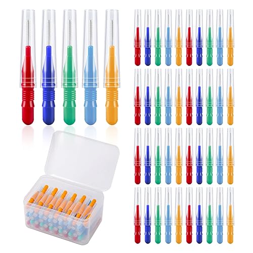 Annhua 50 Pcs Interdental Brushes Floss Braces Brush for Cleaner
