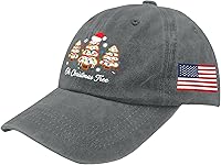 Women's Oh Christmas Tree Cakes Cake Lovers Distressed Baseball Cap - Adjustable Buckle, Washable Polyester Hat