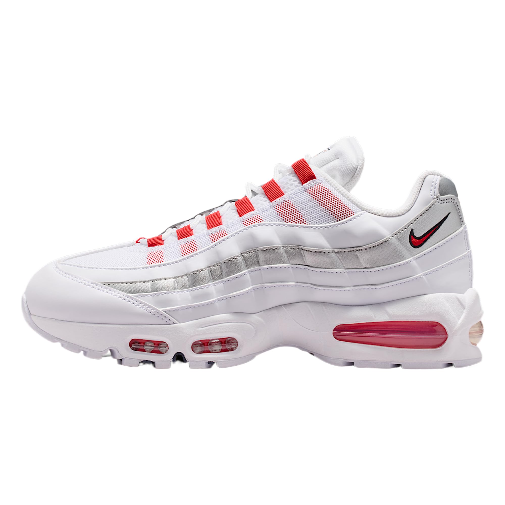 Air Max 95 Big Bubble England Men's Shoes (White/Metallic Silver/Obsidian/Speed Red)