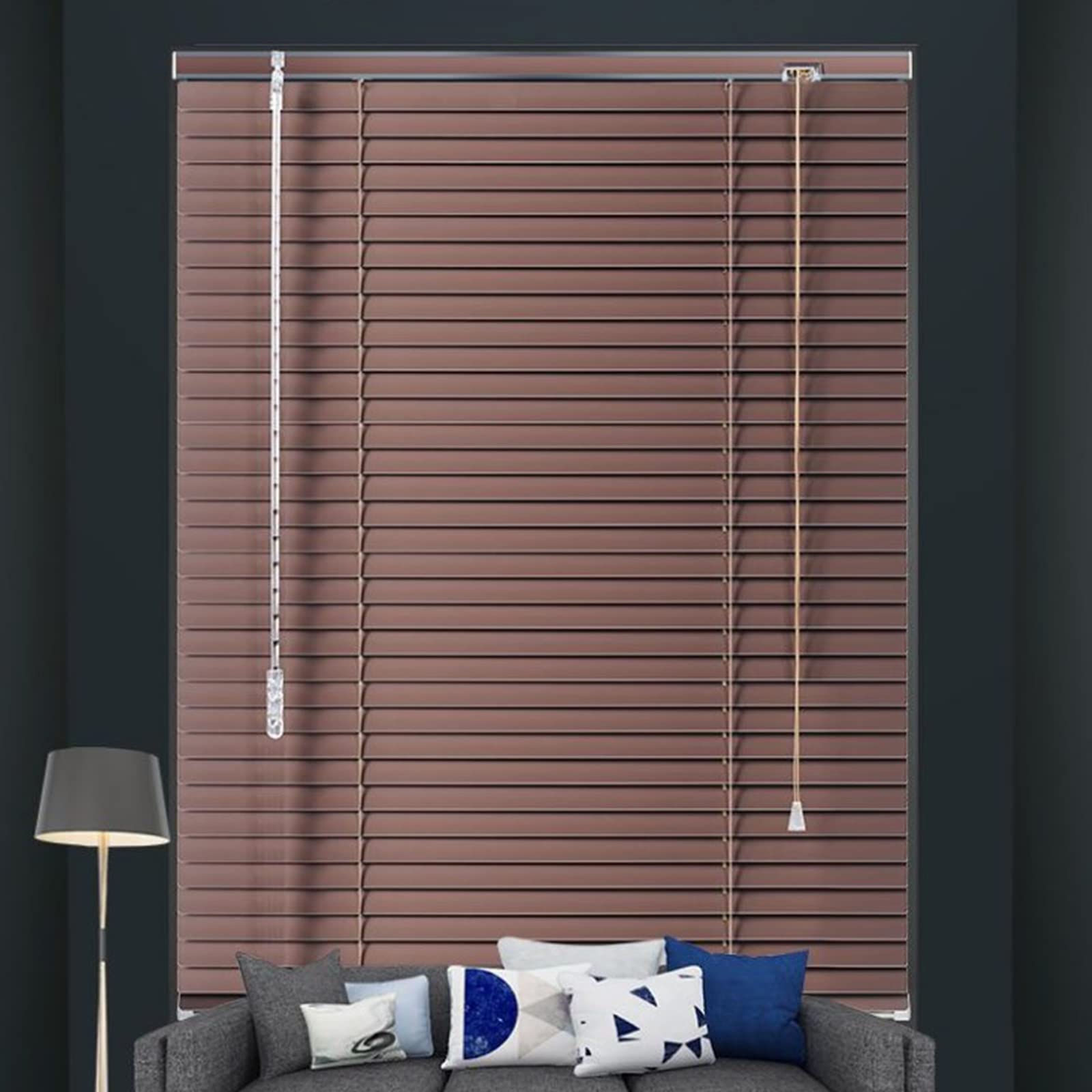 Żaluzje aluminiowe, żaluzja z listwami aluminiowymi, roleta plisowana, ochrona przeciwsłoneczna z zazdrością, metalowe rolety do domu biurowego, łatwa instalacja (W130 x H180 cm (51 x 71 in))