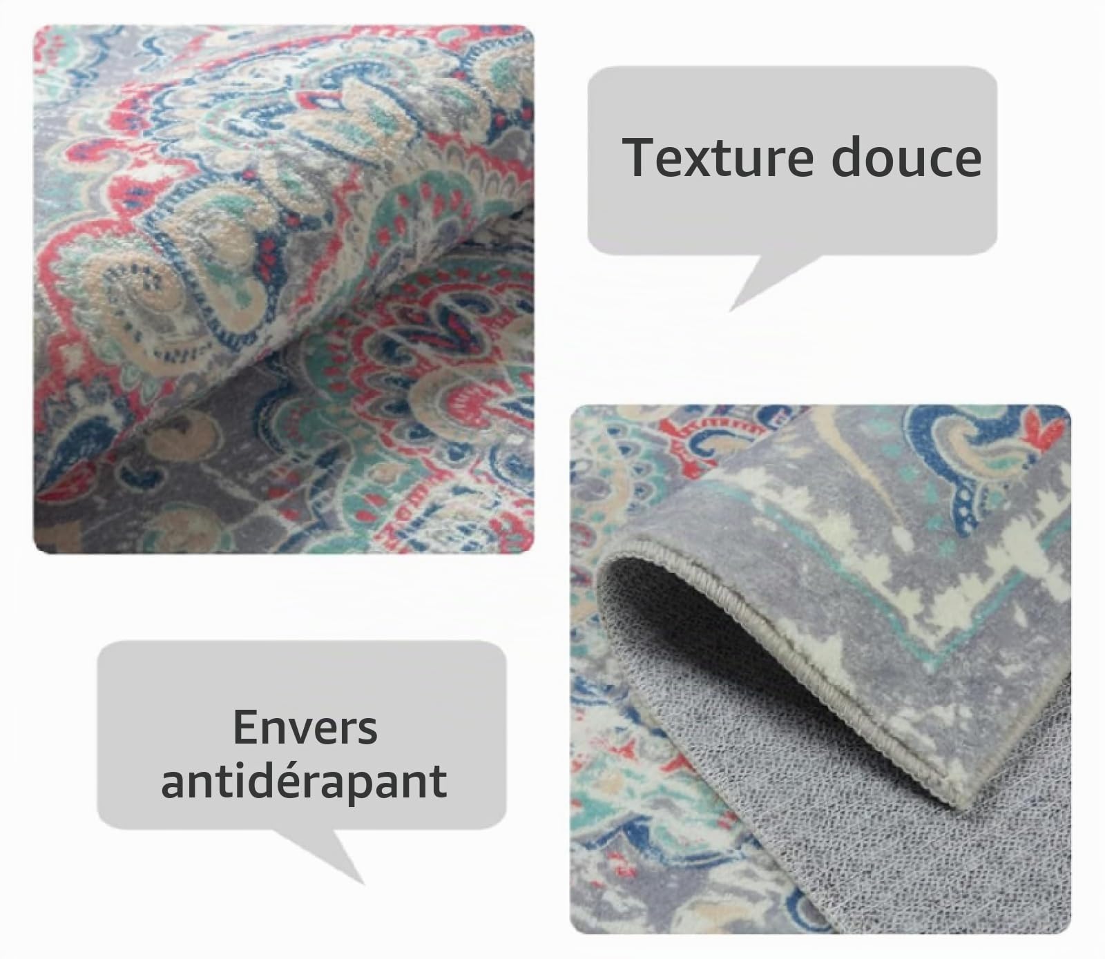 Tapis Salon Vert Beige Jaune - Tapis Chambre Antidérapant Soft - Tapis de Sol Lavable (120x180cm)