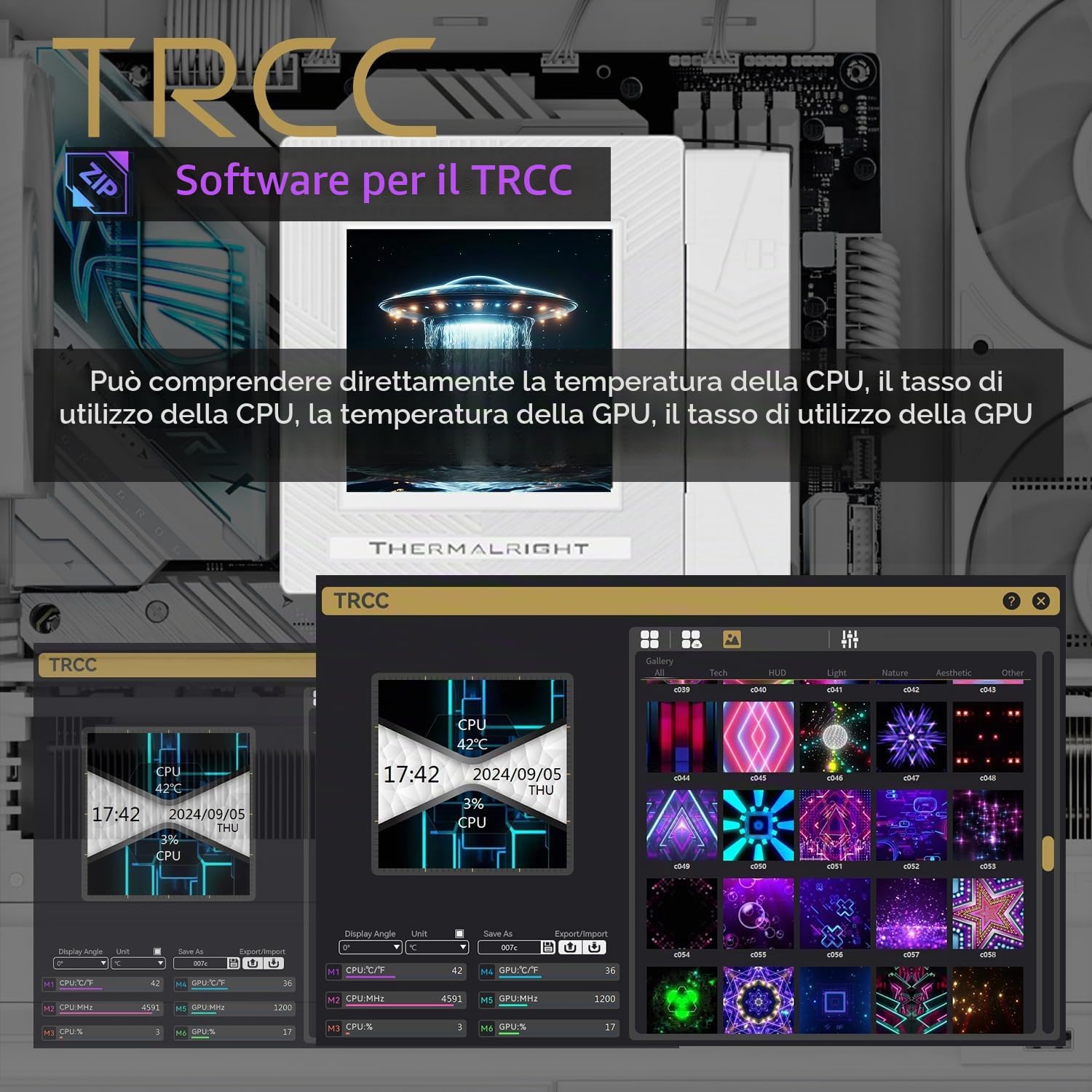 TR-Thermalright Phantom Spirit 120 Vision Snow - Raffreddatore CPU doppio-tower con 7 schermi IPS da 3,95", due ventole da 120 mm, per AM5/AM4, Intel lga1851/1700/1150/1151/1200
