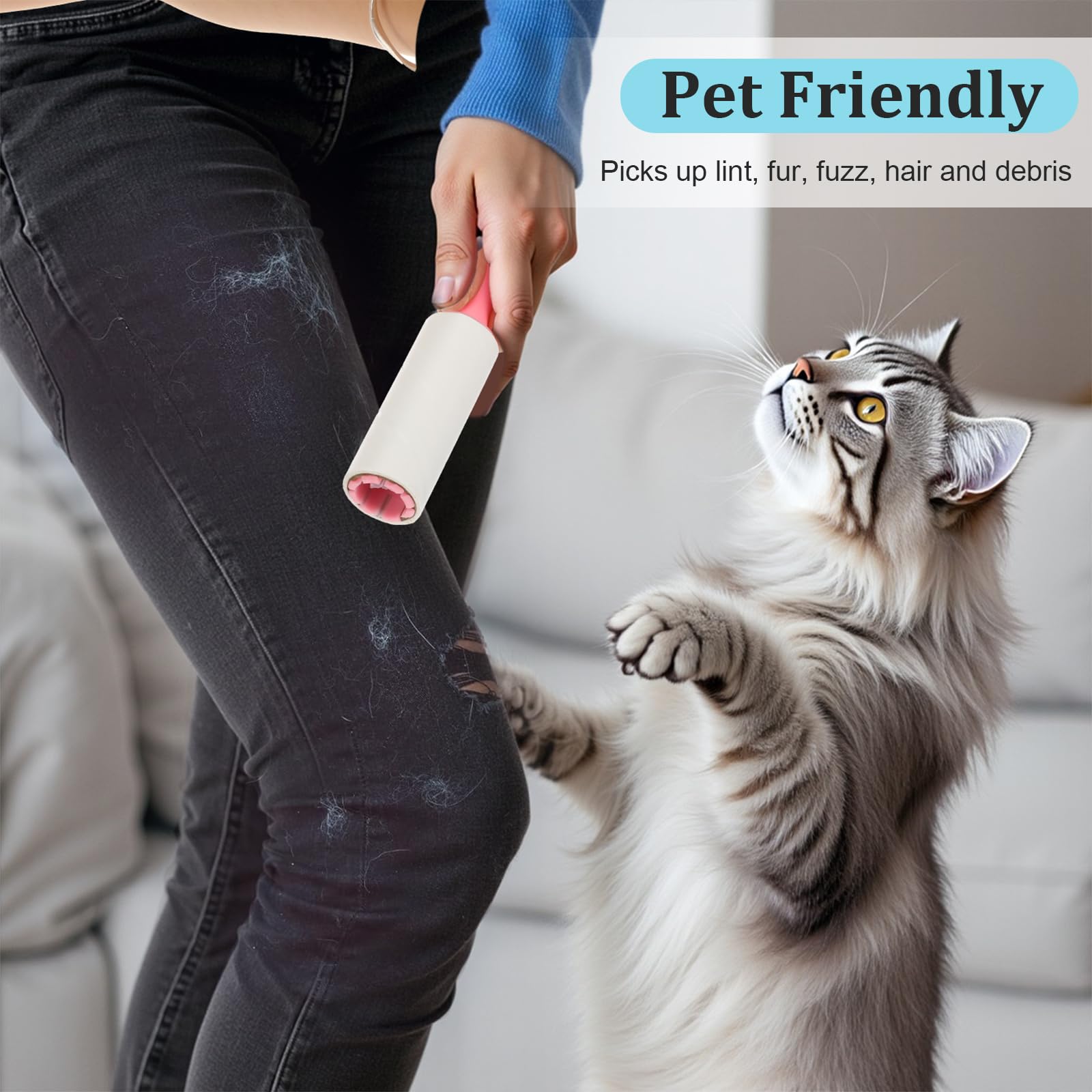 40 mini rulli per pelucchi da viaggio, piccolo rullo per pelucchi da viaggio, con 30 fogli ciascuno, compatto e portatile per peli di animali domestici, vestiti, mobili, interni auto, 15 x 3 cm