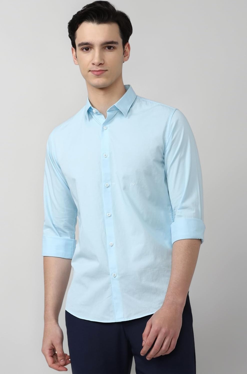 Peter England Men’s Slim Fit Full Sleeve Casual Shirt in Twill Weave Cotton