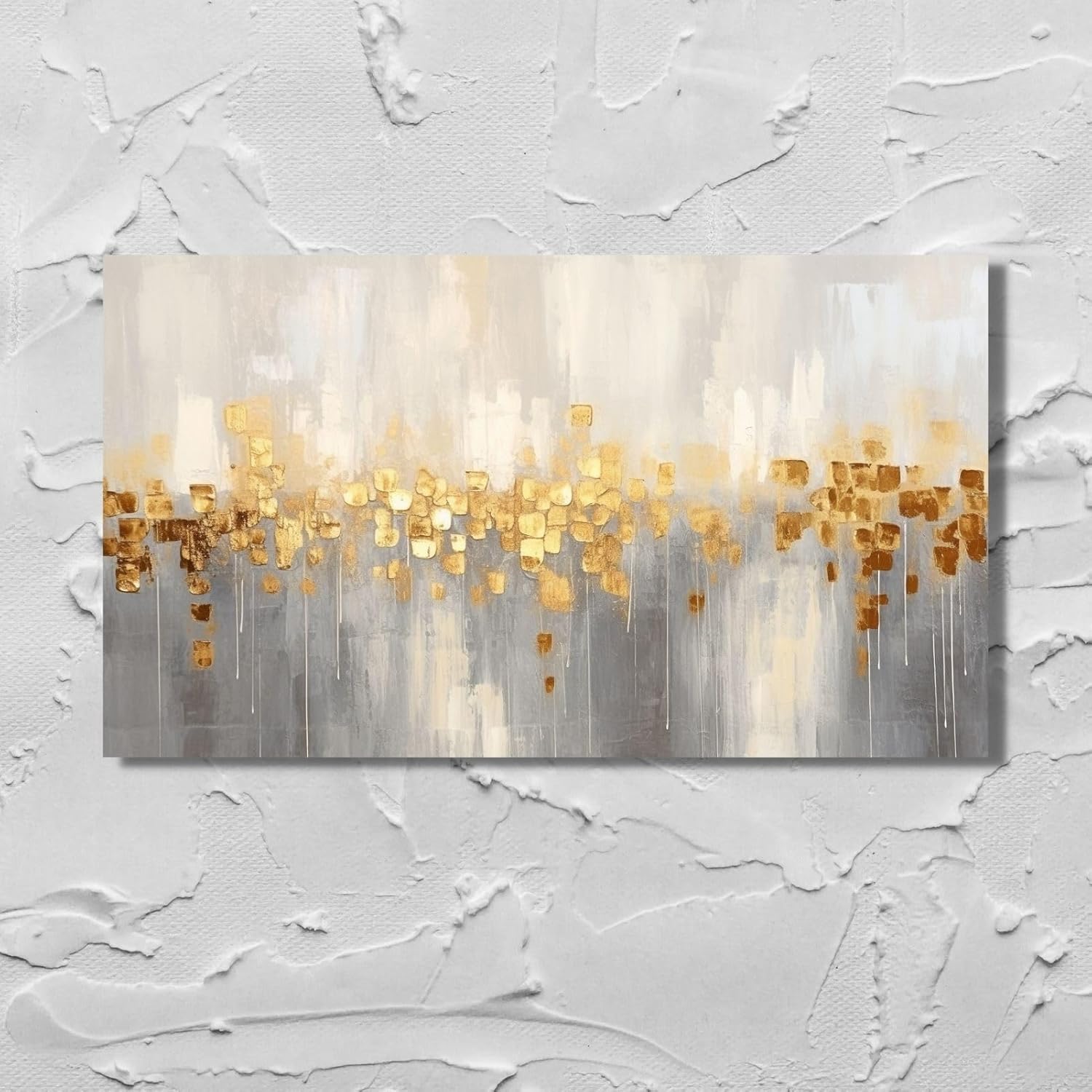 ICEWQOQU Abstract Wall Art Gold Abstract Canvas Art Gold
