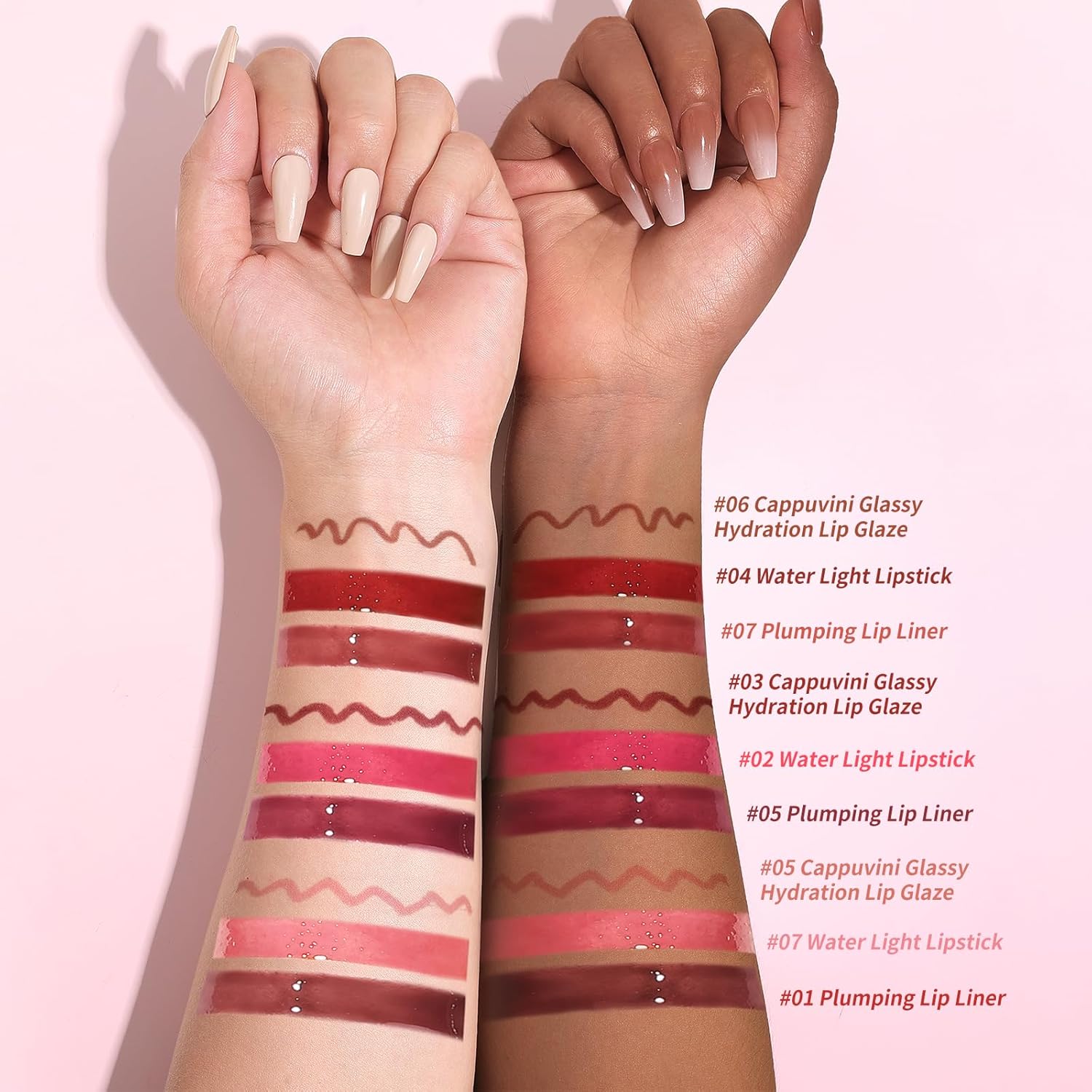 3PCS Lip Combo Set - Matte Lip Liner Pencil + Hydrating Tinted Lip Balm + Juicy Lip Gloss Tint, Non-Sticky, Long-Lasting, High Pigment Lip Makeup Kit (Berry Mousse Set) - Image 8