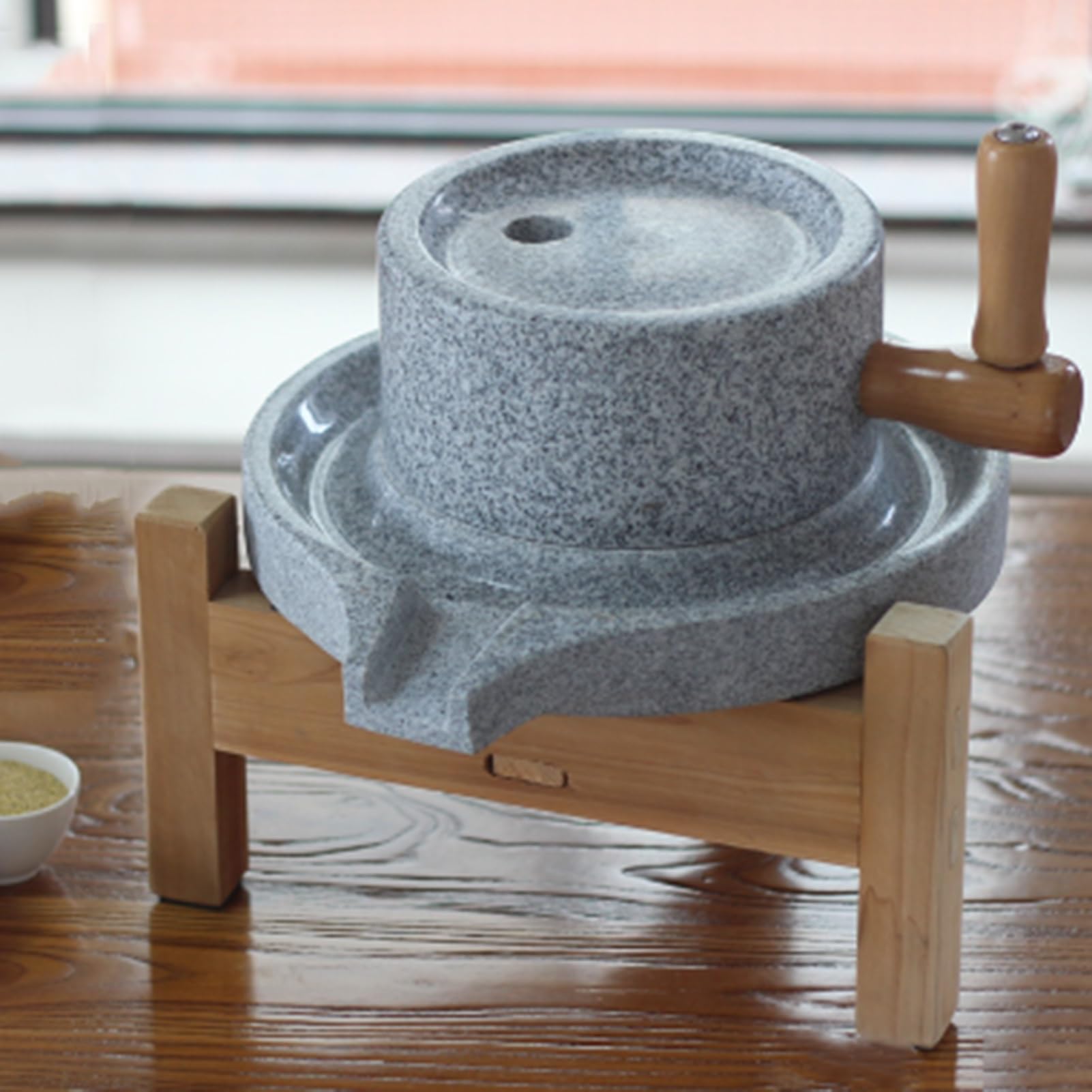 Mulino a Pietra Vecchio Mulino per Cereali per la Casa, Strumento di Macinazione Fatto a Mano per Chicchi di Riso/caffè, Bacche Latte di Soia Mulino per Pasta di Succo di Mais(20 x 30cm (7 7/8" x 11