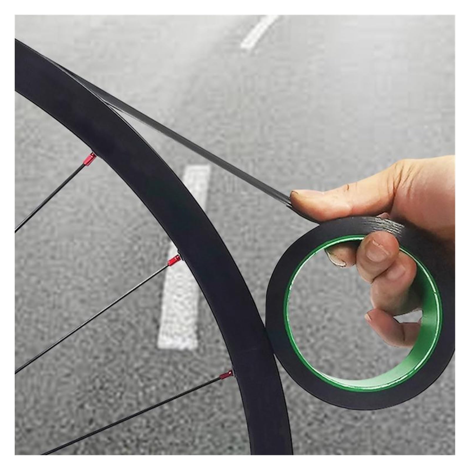 Fahrradfelge Tape Rack Tubeless-Felgenband, Anti-Pannen-Reifendichtband, Vakuum-Reifenpolster, 50 m, Fahrradzubehör, Selbstklebende Aufkleber Velox Felgenband(50m x 25mm)