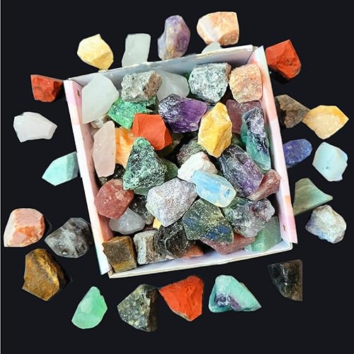 Miniatura 4 de Más de 80 piedras naturales (5 libras) para pulir, más de 24 tipos de piedras preciosas a granel, piedras en bruto para pulir Wicca y Reiki Crystal