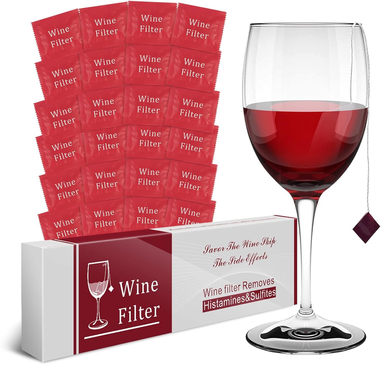 Filtre à vin, la tige de nettoyage du vin, élimine les histamines et les sulfites, évite la sensibilité du vin (24)