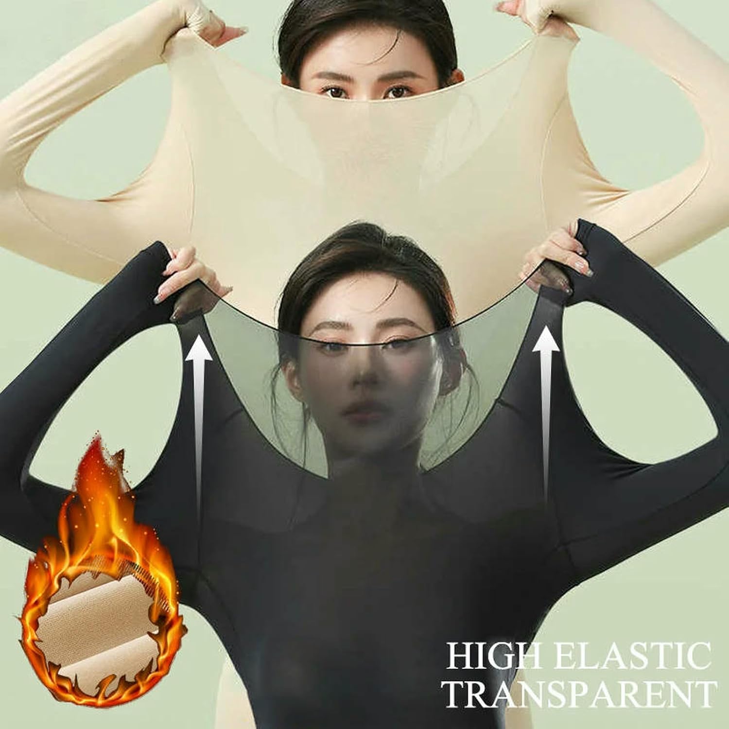 Women'S Ultra-Thin Seamless Long-Sleeved High-Elastic Thermal Underwear Set For Everyday Wear