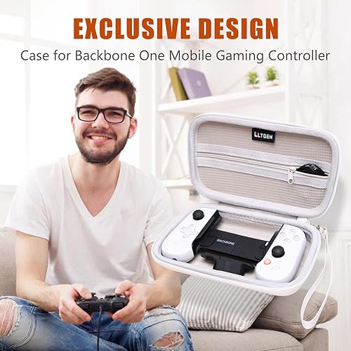 Miniatura 5 de LTGEM case for Backbone One Mobile Gaming Controller, Handheld Gaming Console Portable Travel Holder, Extra Mesh Pocket for Cables Power Bank