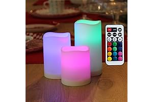 WRalwaysLX Remote Controlled Flickering Battery Operated Flameless Colored LED Candles