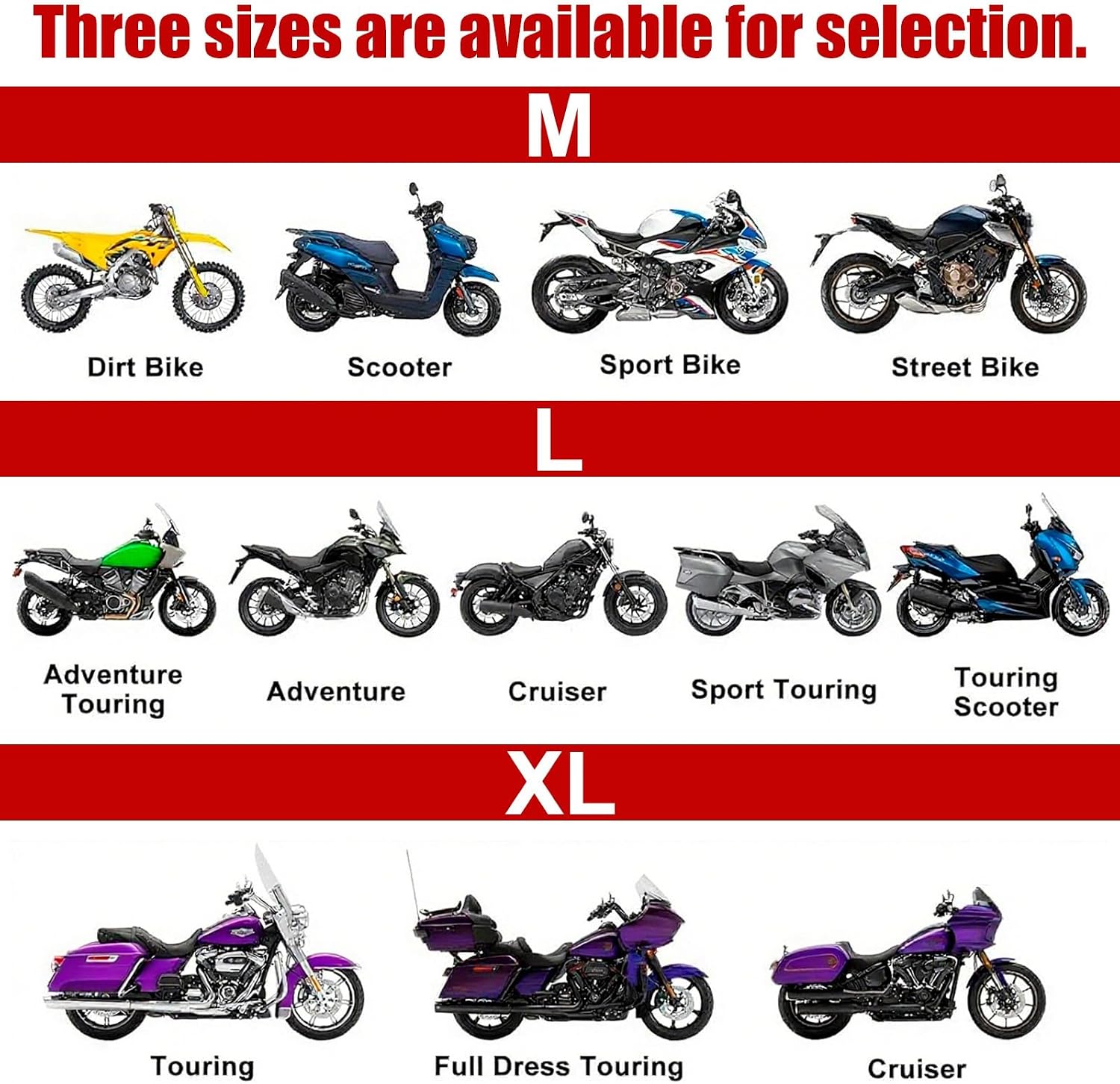 JSCARLIFE 210D Oxford Motorcycle Semi Cover – Waterproof UV Dust Rain Protector for Cruiser Touring Sport Bike – Heavy Duty Outdoor Storage (XL)