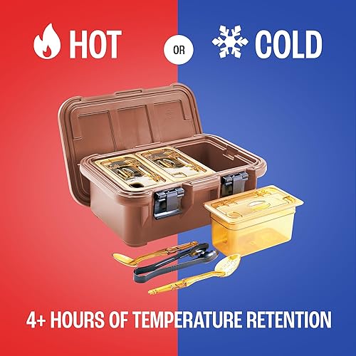 Miniatura 46 de Cambro Transportador aislado de bandeja de alimentos – Caja caliente de 6 pulgadas de profundidad y calentador de alimentos para catering