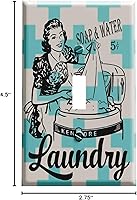 Vista 3 de Cubierta retro para placa de interruptor de cuarto de lavado de agua y jabón de mediados de siglo