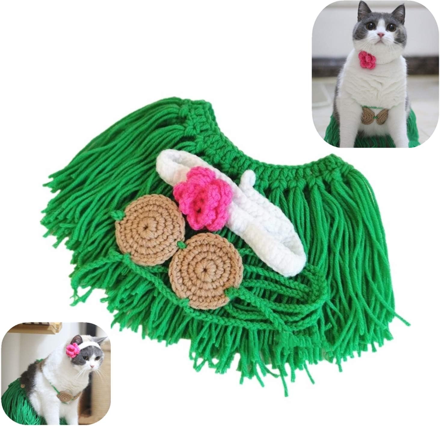 Pet Hawaiian Luau Hula Dress Party Supplies Costume Set Party for cat Dog Free Size
