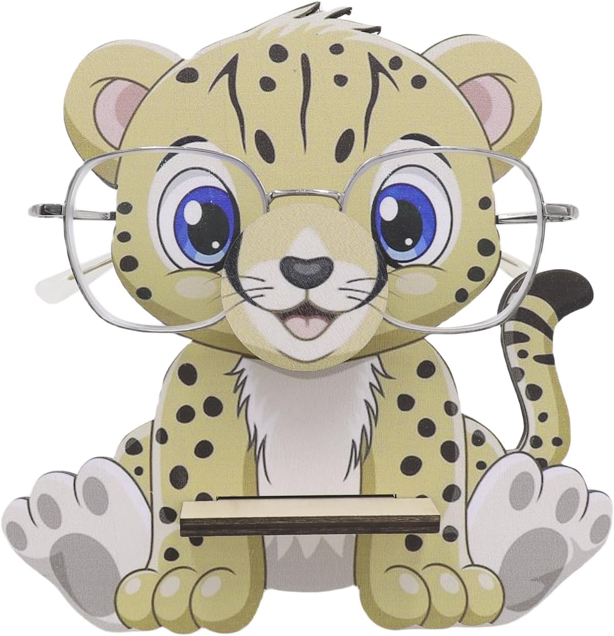 Creative Wooden Phone Stand, Cute Animals Eyeglasses Holder Desktop Display Stand Watch Jewelry Organizer