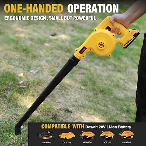 Miniatura 5 de Soplador inalámbrico para batería DEWALT de 20 V máximo, soplador pequeño 3 en 1, aspiradora e inflable, compatible con batería DEWALT de MKMKYEE