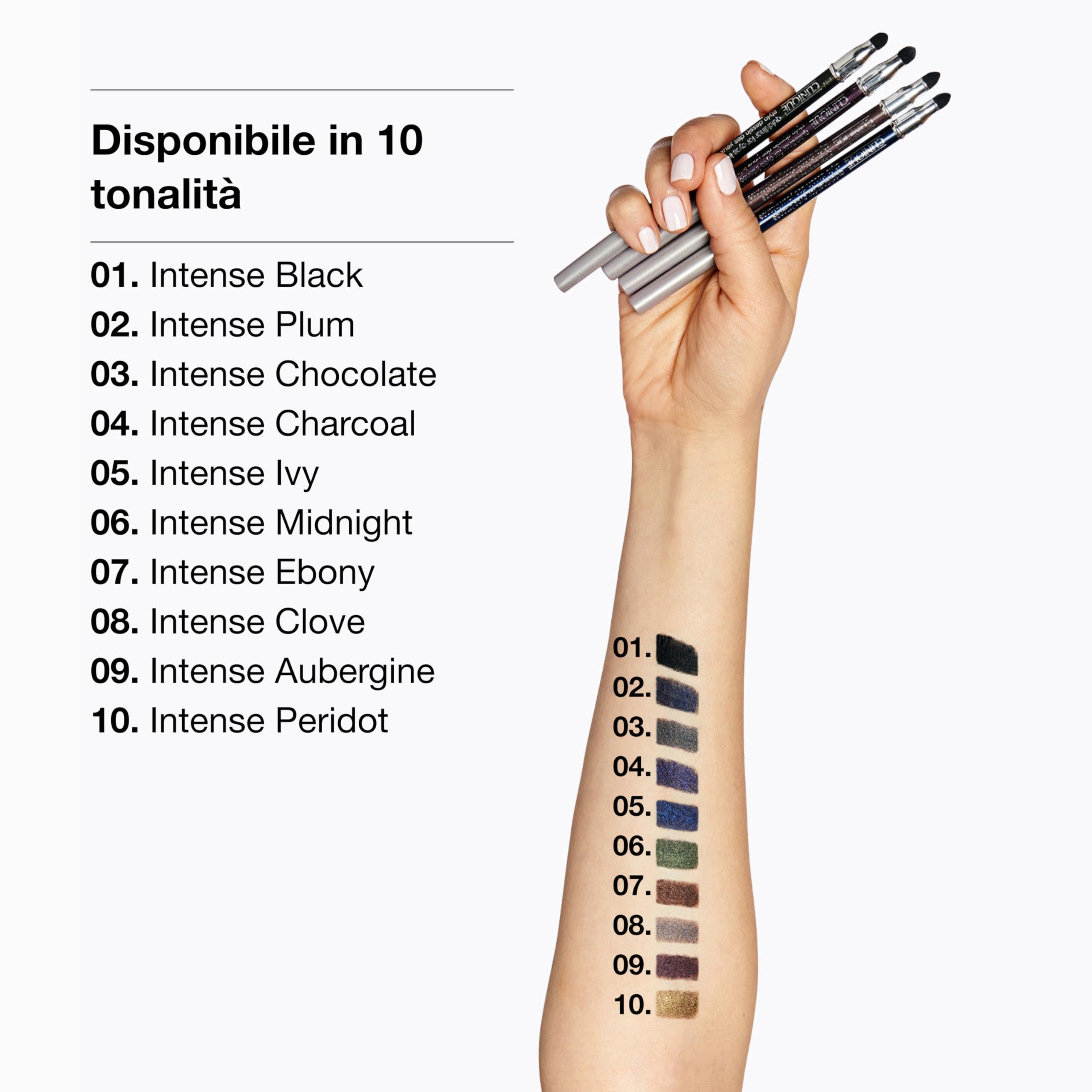 Clinique Quickliner For Eyes matita eyeliner | Resistente all'acqua, anti-sbavature, ideale per occhi sensibili